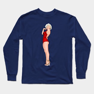 Marilyn Monroe polka dot swimsuit Long Sleeve T-Shirt